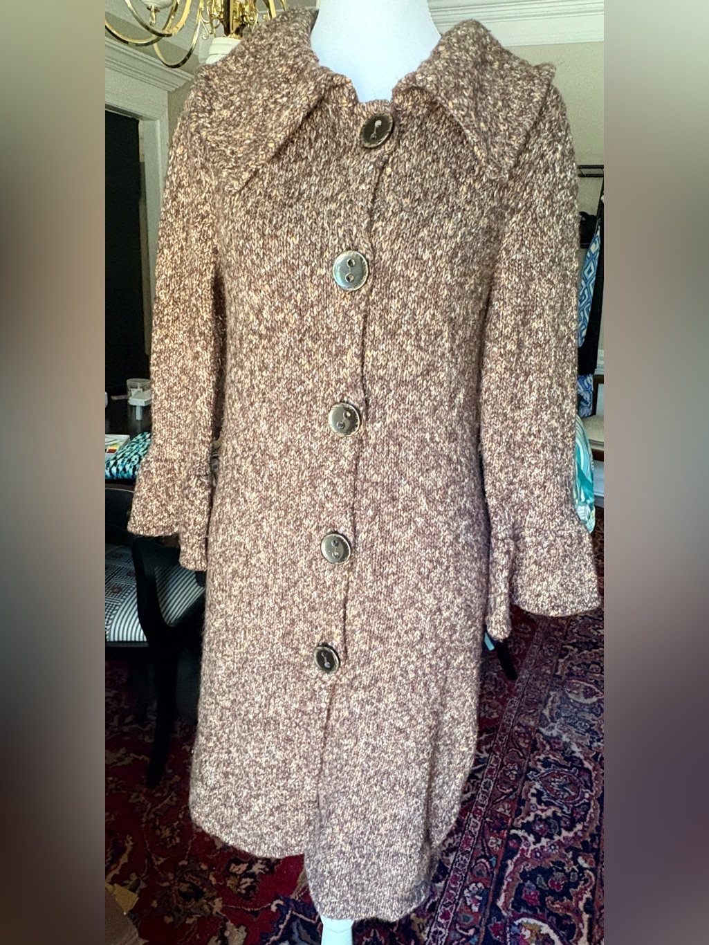 Calvin Klein Jeans Brown Marled Knit Button-Front Dress